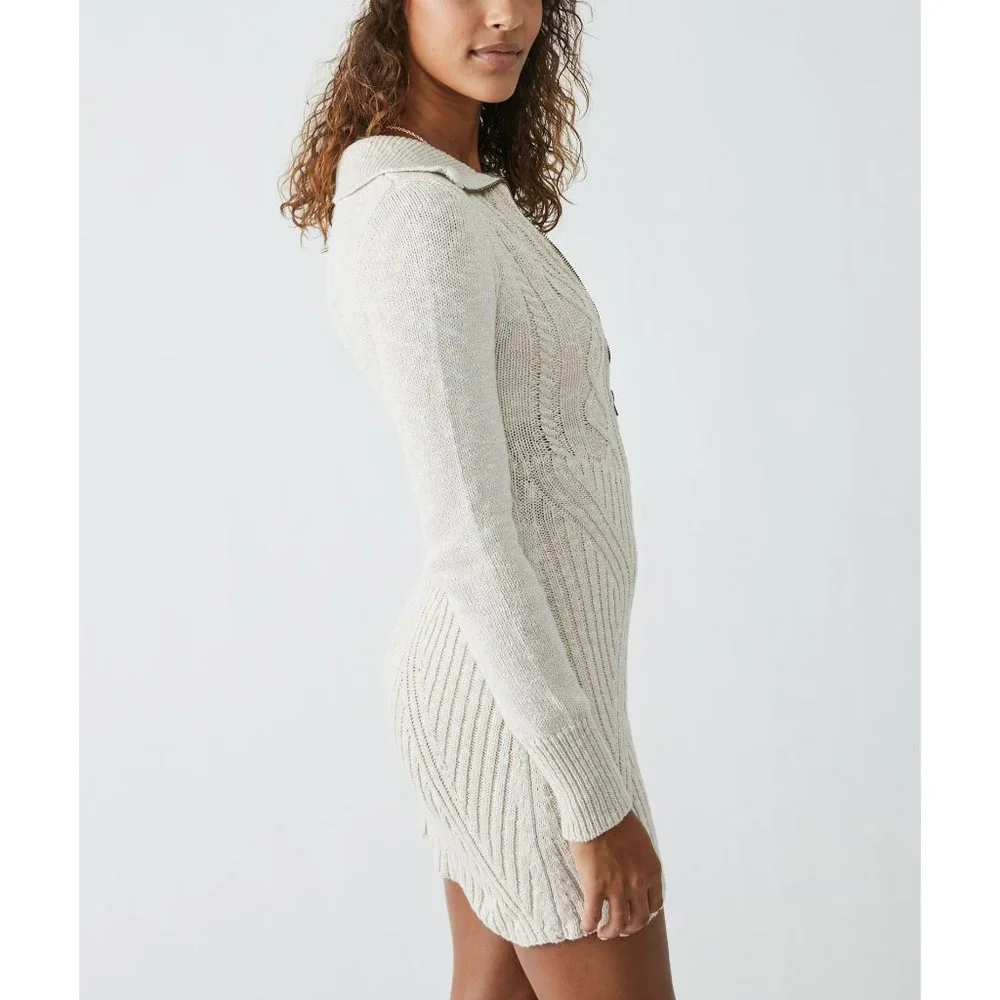 🌺 FREE PEOPLE Mont Blanc Mini Dress / Tan - Picture 3 of 8